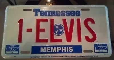 1994 Elvis Presley Memphis Tennessee License Plate Tag 1-ELVIS Bicentennial Vtg. • $12.95