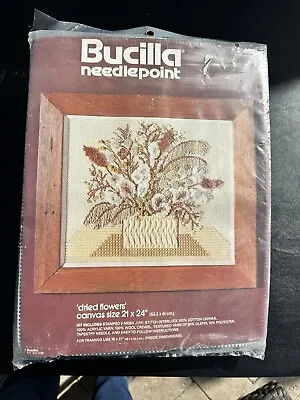 Vintage Bucilla Needlepoint Kit *4941*  Dried Flowers 21  X 24  • $19.99