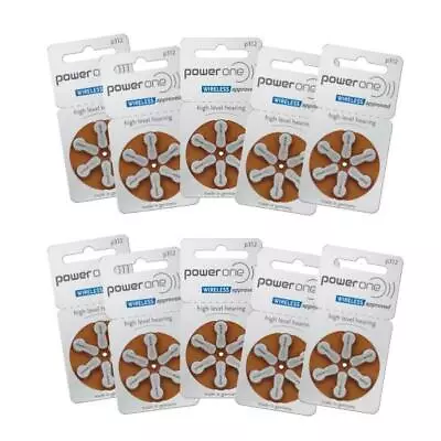 Power One Hearing Aid Batteries (Size 312) - 10 Cards (60 Cells).  • $28.95