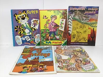 Lot Of 5 Vintage Coloring Books - All But One Are Uncolored • $6.99