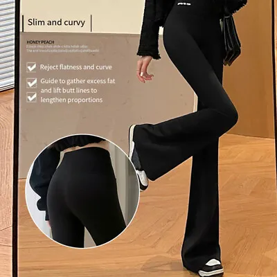 $20.85 • Buy Womens High Waist Flare Yoga Pants Wide Leg Bootcut Stretch Trouser Workout Gy *