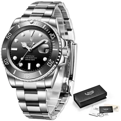 2024  New Watch Men Mechanical Wristwatch Luxury Automatic Watch Stainless Steel • £62.39