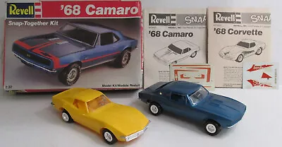 Rare Model REVELL OldSkool 68  CAMARO SS 350 Snap Together Kit & Vette • $69.90