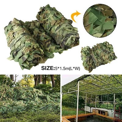 1.5-10M Army Camouflage Net Camo Netting Covers Outdoor Woodland Hiding Camping • £10.99