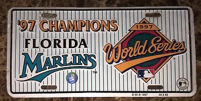 Vintage 1997 Florida Marlins MLB World Series Champions Logo Metal License Plate • $19.99