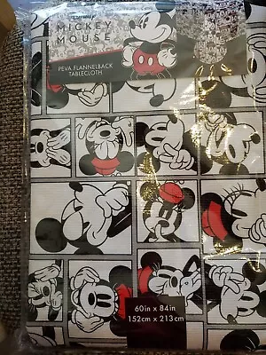 Disney Mickey Mouse Minnie PEVA FLANNELBACK Tablecloth 60X84  - New • $29.99