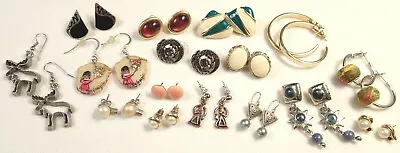 Designer Signed Earrings Lot Of 16 Pierced Vintage Jewelers Estate • $24.99