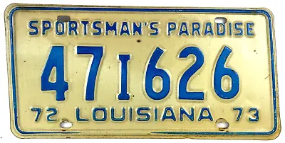 Vintage 1973 Louisiana Car License Plate Man Cave Garage Wall Decor Collectors • $29.95