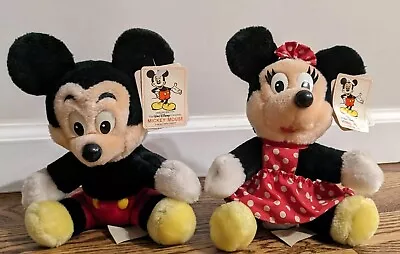 Vintage New With Tags Disney Mickey And Minnie  Mouse 7” Plush Disneyland • $13.95