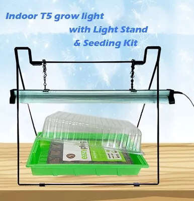 Indoor T5 Grow Light Kit 2FT 24W 6400K With Light Stand Seeding Kit Propagation • $115