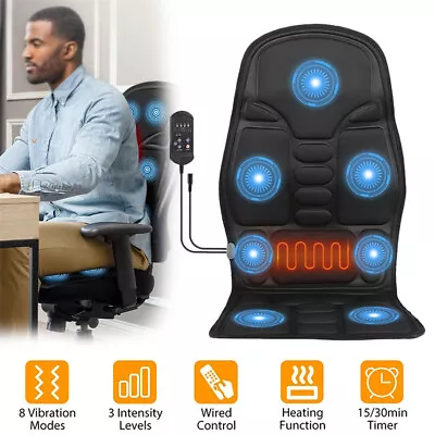 8 Mode Massage Seat Cushion Electric Shiatsu Heated Back Neck Massager Chair Pad • $26.66