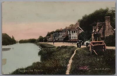 Pangbourne Reach Berkshire England Antique Postcard Postmark 1908 • £6