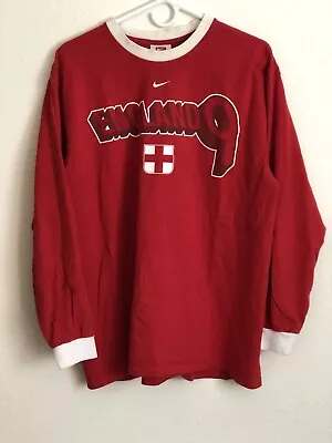 Nike Vintage Long Sleeve Manchester United Rooney Cotton Soccer T  Size L • $37