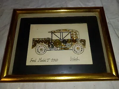 L Kersh Of London Signed Horological Watch Collage 1920 Model T Ford Framed • $25