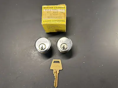 2 - U.S. Lock 1-1/8  Brass Mortise Cylinder With Key • $13.19