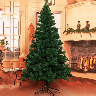 5FT 6FT 7FT Christmas Tree Xmas Artificial Pine Holiday Home Decor W/Metal Stand • $10.11