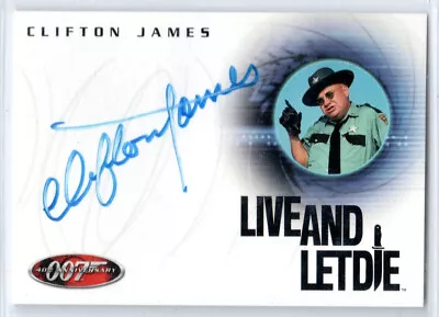 JAMES BOND 40TH ANNIVERSARY A8 CLIFTON JAMES SHERIFF JW PEPPER AUTOGRAPH D.2017 • $149.99