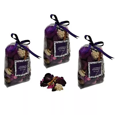3 Lavender & Bergamot Pot Pourri Scented Home Botanicals Relaxing Scent 250g Bag • £10.99