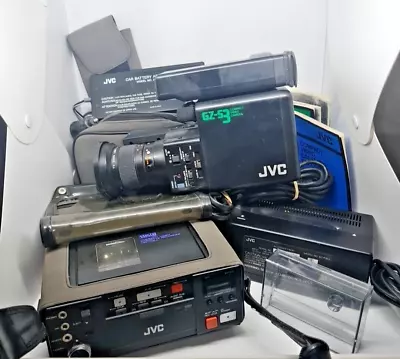 JVC GZ-S3 VIDEO CAMERA + HR-C3EA VIDEO RECORDER+MORE ACCESSORIES Untested • $75