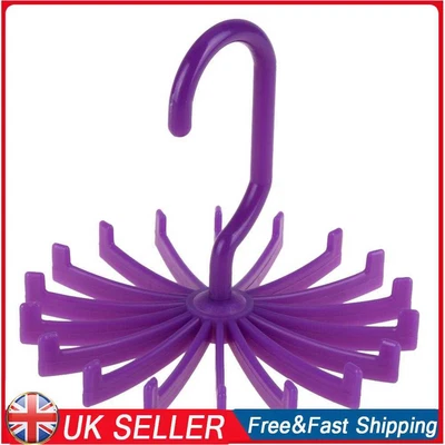 £4.99 • Buy 18 Hooks Necktie Scarf Belt Hanger Organizer Clothing Holder Rack(Purple)