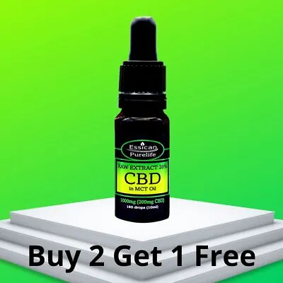 CBD OIL DROPS RAW 500mg To 5000mg (100mg To 1000mg CBD) Full Spectrum MCT 10ml • £7.95