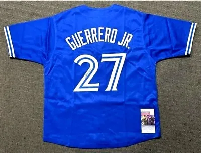 Vladimir Guerrero Jr Signed Autographed Custom Jersey Jsa Coa Blue Jays Size Xl • $59.99