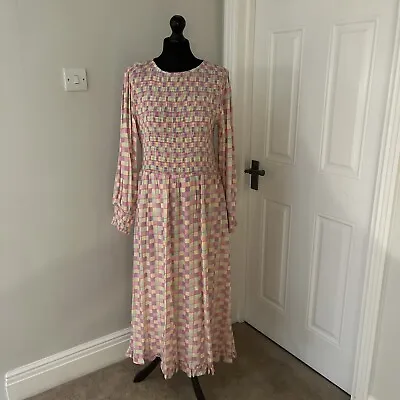 BNWT Olivia Rubin Dress Delphine Battenberg Smocked Bodice UK 14 • £65