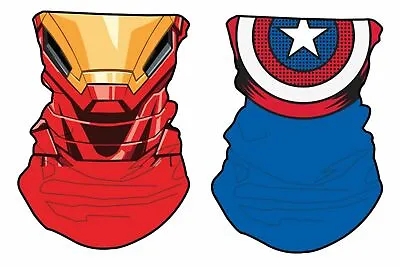 Marvel 2 Pc Gaiter Set Iron Man + Captain America Neck & Face PPE Halloween • $9.99