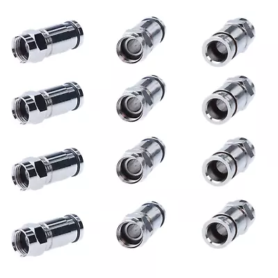 RG6 F Type Male Coax Compression Connector Adapter Coaxial Cable RG6 Plug LOT • $44.99