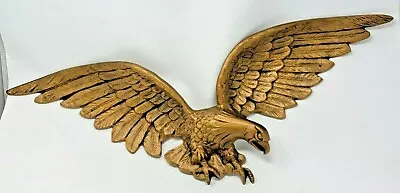 28 1/2  LARGE Cast Metal Golden American Eagle Plaque   • $55