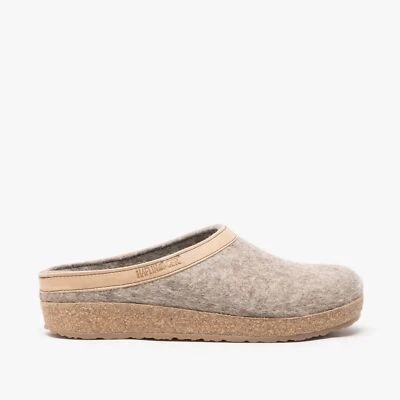 Haflinger TORBEN Ladies Wool Felt Wide Fitting Slip On Mule Slippers Peat • £62
