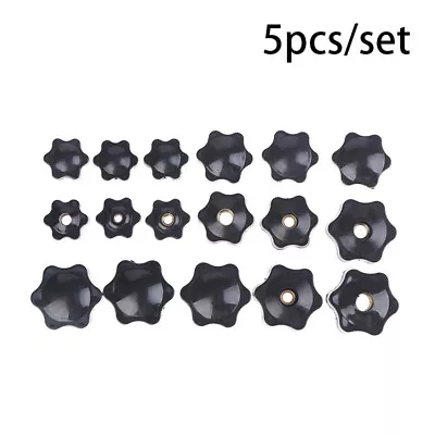 5pcs M4/5/6/8/10 Plum Hand Tighten Nuts Handle Thread Mechanical Black Thumb _-_ • $6.51