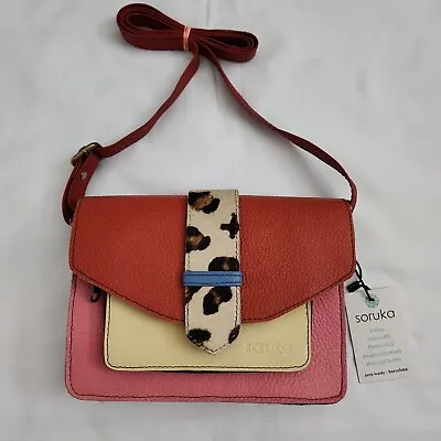 Soruka Grace Crossbody Barcelona Recycled Leather Purse Handbag Envelope  • $46.99