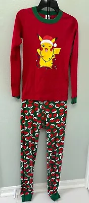 Hanna Andersson Pokemon Pikachu On Red Christmas Pajamas Kids Us 12 • $8