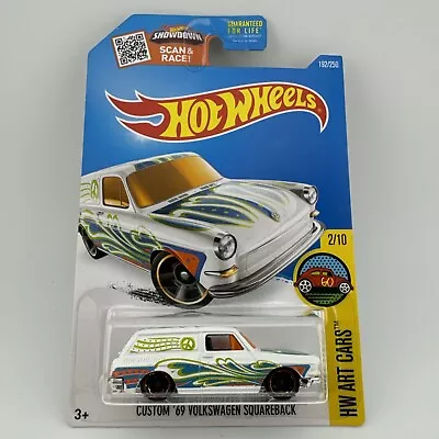 Hot Wheels 2016 HW Art Cars CUSTOM '69 VOLKSWAGEN SQUAREBACK 2/10 White 192/250 • $11.99