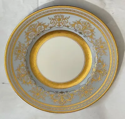 Minton Embossed Gold Gilt + Pale Blue 9  Plate  T Goode & Co Ltd. London • £308.80