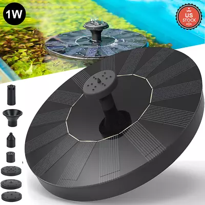 Solar Power Bird Bath Fountain Pump Upgrade Solar Fountain With 6 Nozzle NEW • $10.98