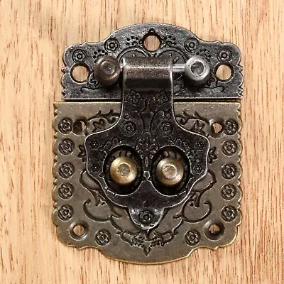 Vintage Hasp Latch Lock Buckle Clasp Hook Wood Gift Jewelry Box Cabinet Decor • $5.84