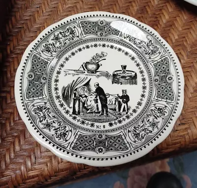 £14.31 • Buy Gien France No 5 Transferware Story Black/White Plate, 7 7/8 