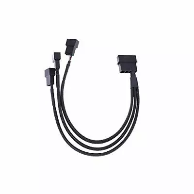 New Fan Sleeved Y Splitter Power Adapter Cable For Molex 12v 4Pin To 3x3Pin 20cm • £3.28