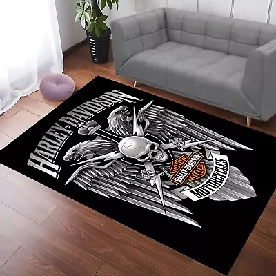 Harley Davidson Rug Motorcycle Rug Harley Funs Rug Office RugLiving Room Rug • $15.81