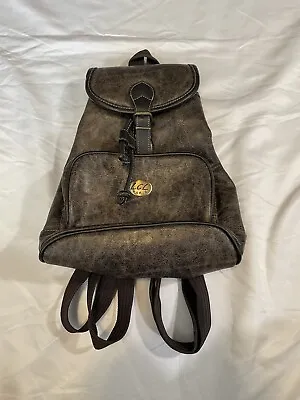 Vintage LCL Paris Y2k 90’s Mini Backpack Bag Purse Faux Leather Biker Goth • $25