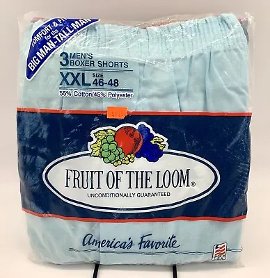 Vtg 1986 New Fruit Of The Loom Men's XXL Boxer Shorts Pack Of 3 NOS Sealed • $42.49