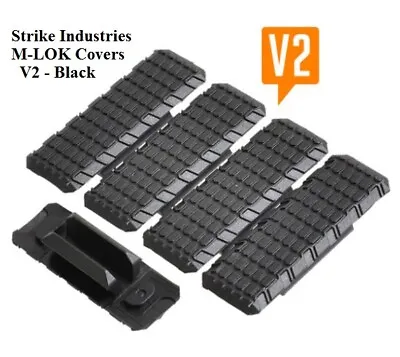 Strike Industries M-LOK Rail Cover V2 - SI-MLOK-COVER-V2 - 5 Pack - BLACK Or FDE • $10.95