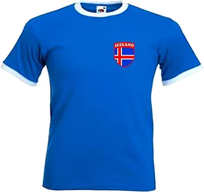Iceland Icelandic Íslenska Retro Style National Football Team T-shirt -All Sizes • £12.96