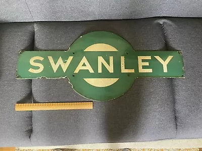 Original Vintage Southern Region Railway Enamelled Station Sign Swanley • £100