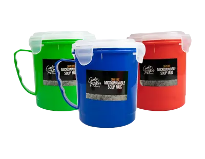 2 Microwave Soup Mug 600ml Food Porridge Bowl Cup Container Airtight Clip Lock • £7.95