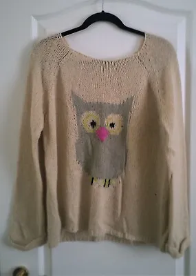 £14.99 • Buy LA REDOUTE NWOT Ladies Beige Jumper With Owl...Size 18/20