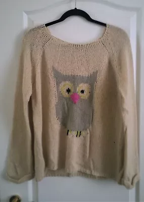 £14.99 • Buy LA REDOUTE NWOT Ladies Beige Jumper With Owl...Size 18/20