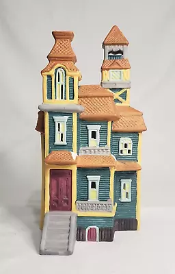 Vintage Holiday Traditions Porcelain Lighted Christmas House Village With Box • $26